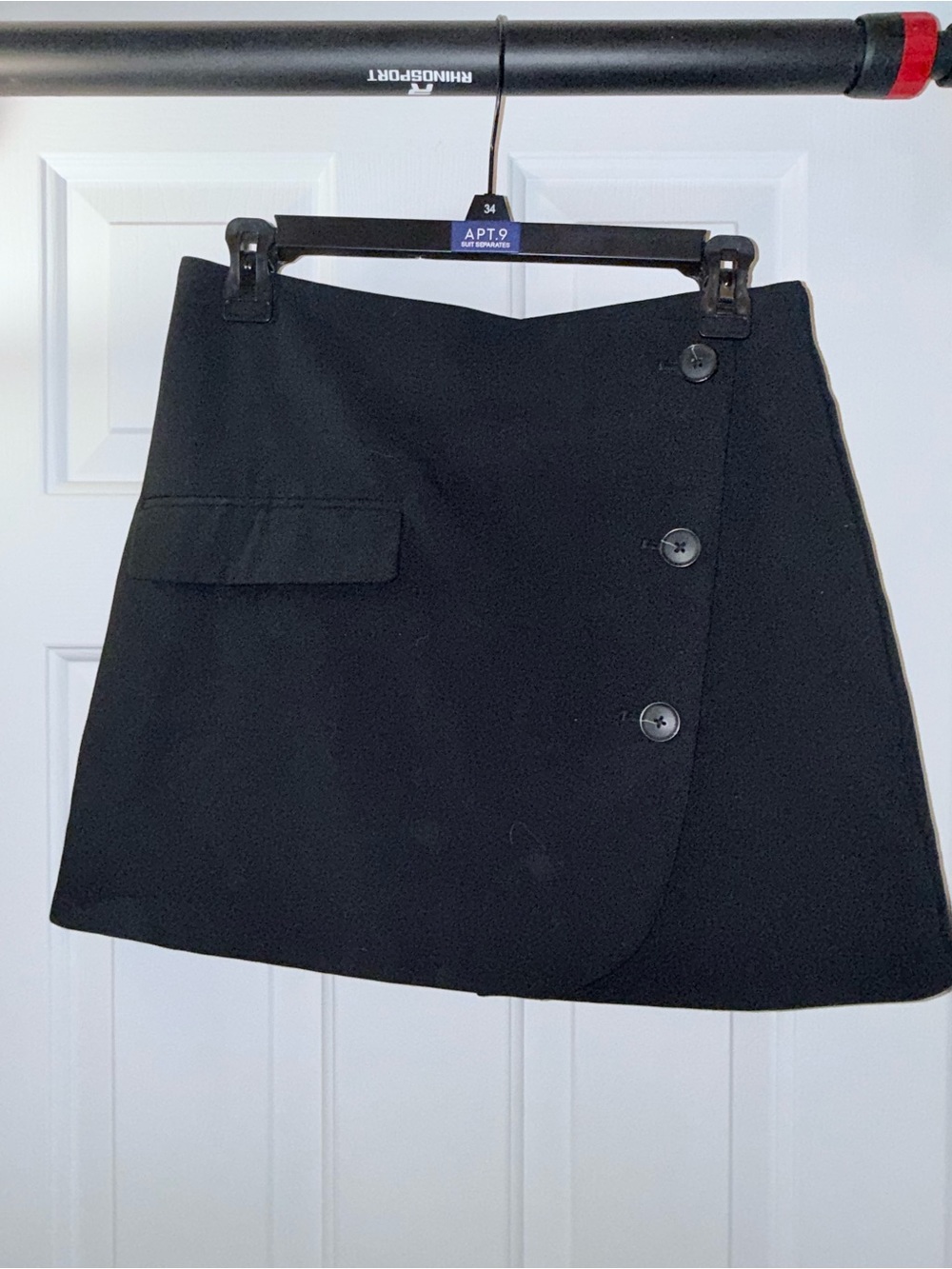 A new day Black Button-Front Mini Skirt